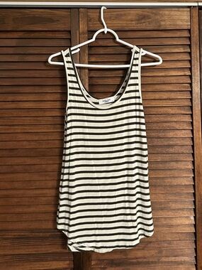 CJLA Olive Green Stripe Tank Top - Women’s Small